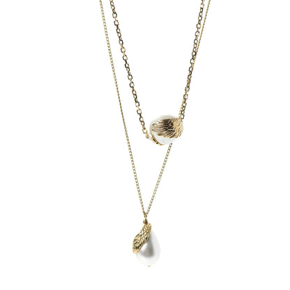 Louis Vuitton Pearl Angels Long Necklace Gold 4 of 7