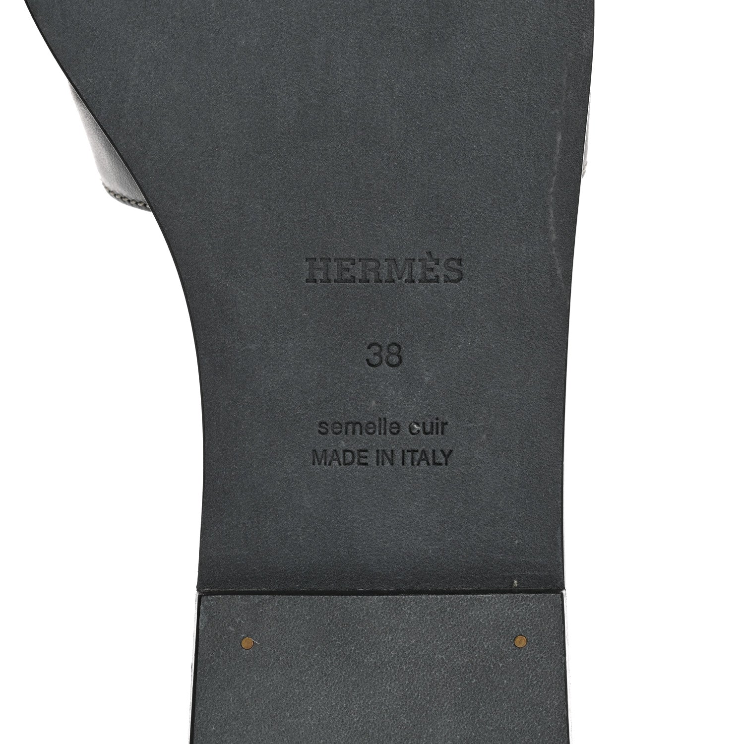 Hermes Box Calfskin Oran Sandals 38 Black 8 of 9