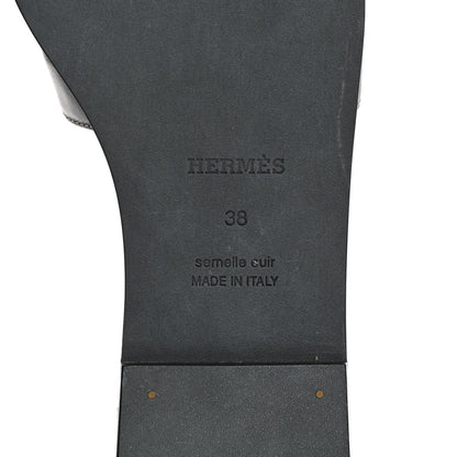 Hermes Box Calfskin Oran Sandals 38 Black 8 of 9