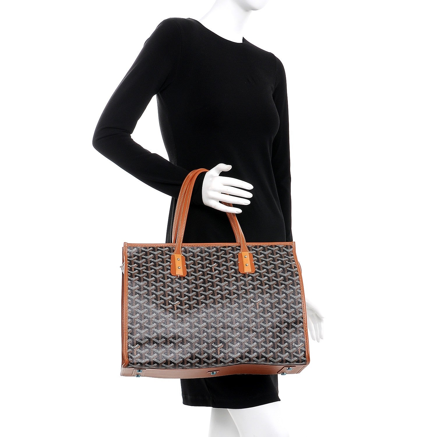 Goyard Goyardine Marquises Tote Black Gold 2 of 12