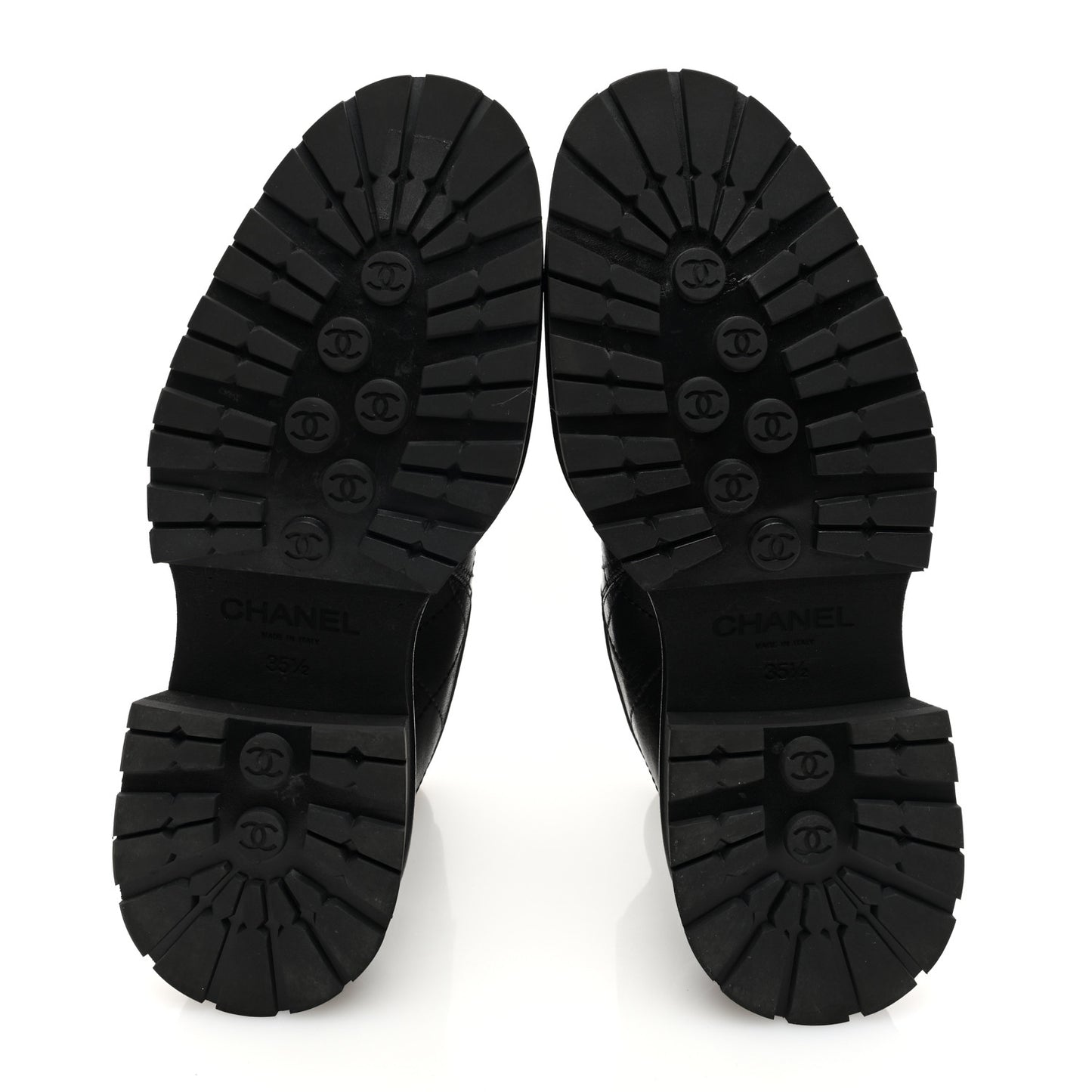 Calfskin Patent Cap Toe Quilted Short Boots 35.5 Black