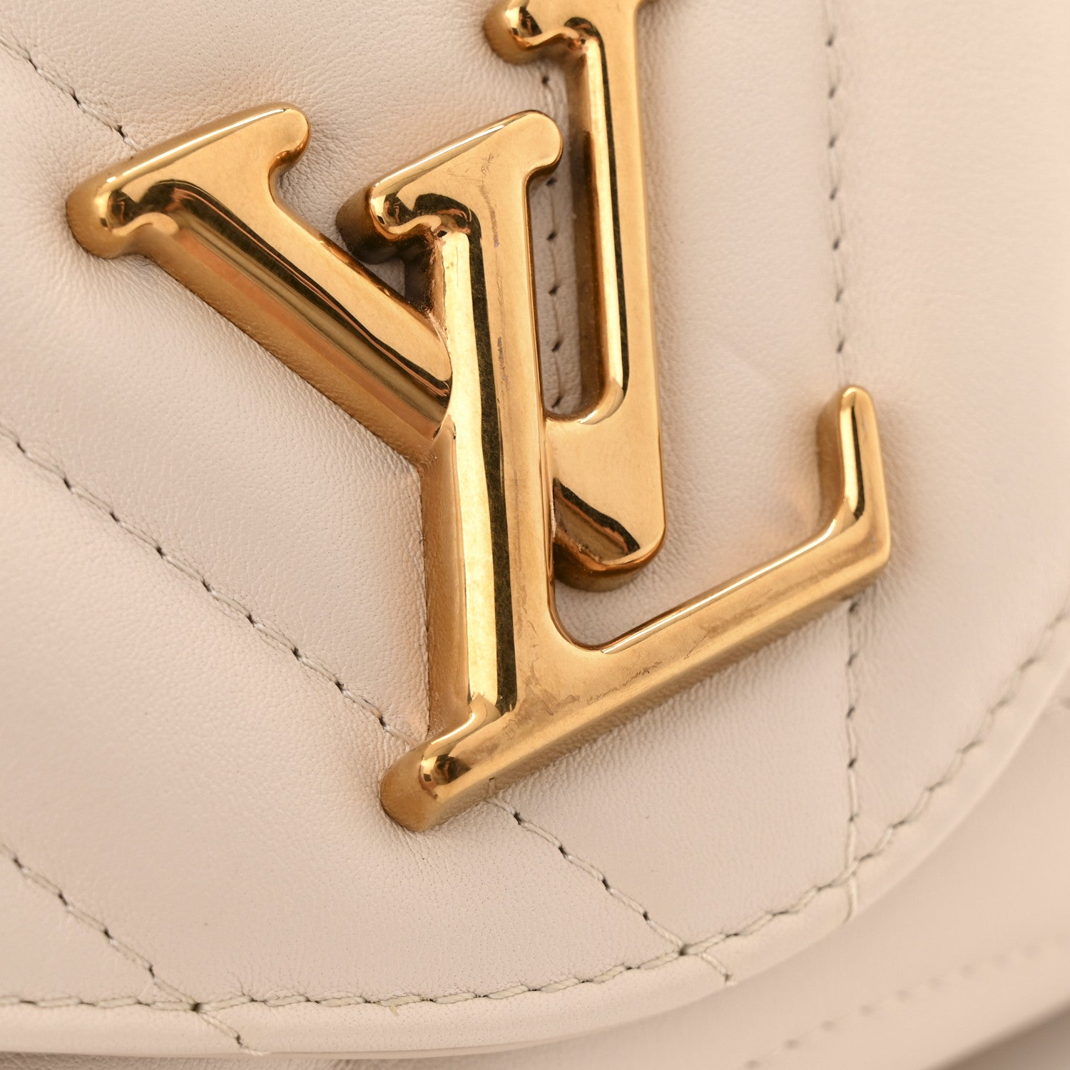 Louis Vuitton Calfskin LV New Wave Chain Bag Ivory 12 of 14