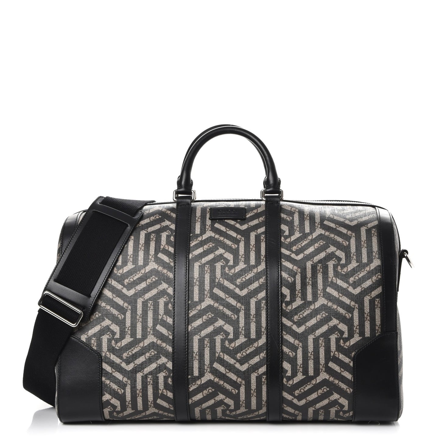 GG Supreme Monogram Caleido Medium Duffle Black