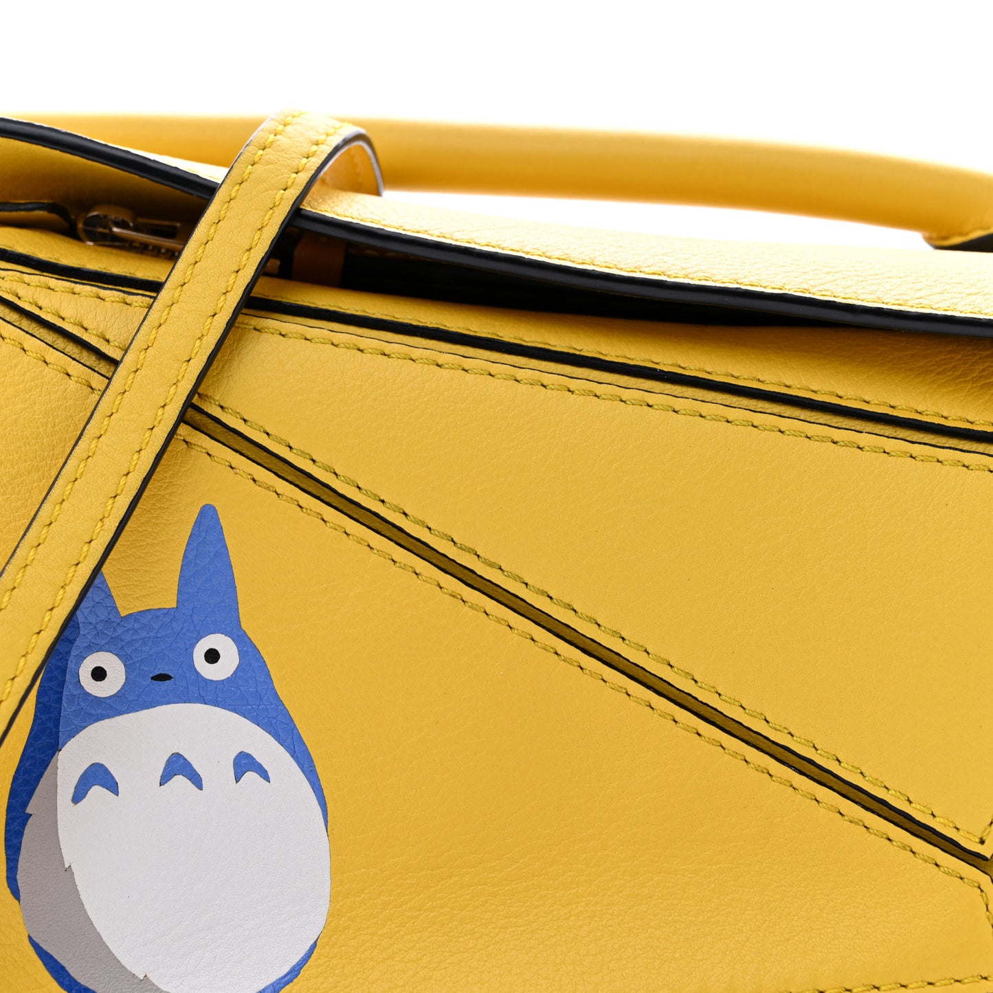 X SPIRITED AWAY Calfskin Totoro Mini Puzzle Bag Yellow