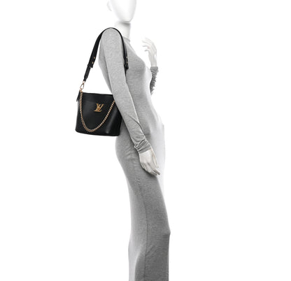 Louis Vuitton Calfskin Lock and Walk Bucket Black 2 of 11