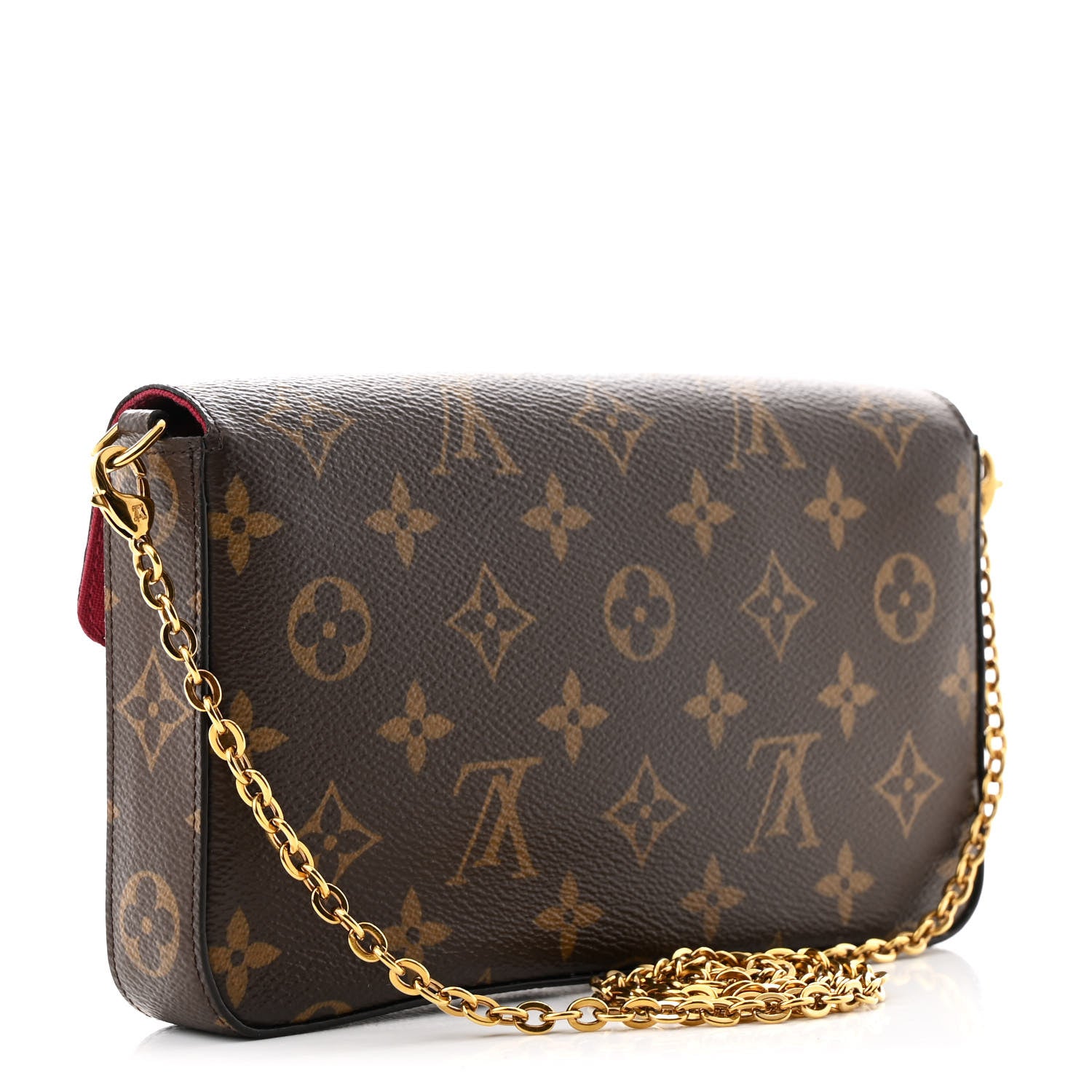Louis Vuitton Monogram Pochette Felicie Chain Wallet Fuchsia 4 of 16
