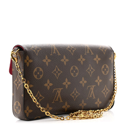 Louis Vuitton Monogram Pochette Felicie Chain Wallet Fuchsia 4 of 16