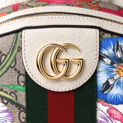 Gucci GG Supreme Monogram Flora Web Small Ophidia Day Backpack White 9 of 12
