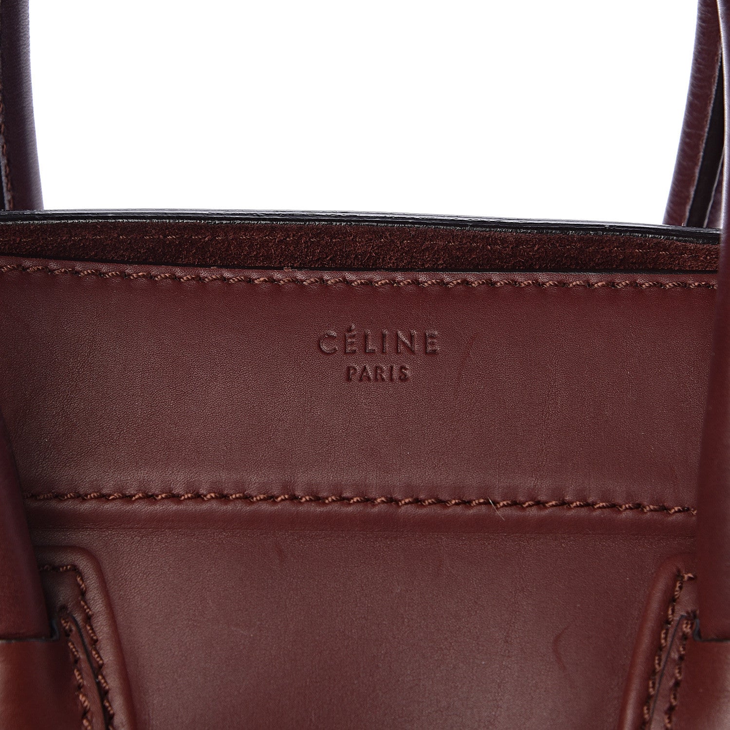 Celine Natural Calfskin Medium Phantom Luggage Burgundy 6 of 17