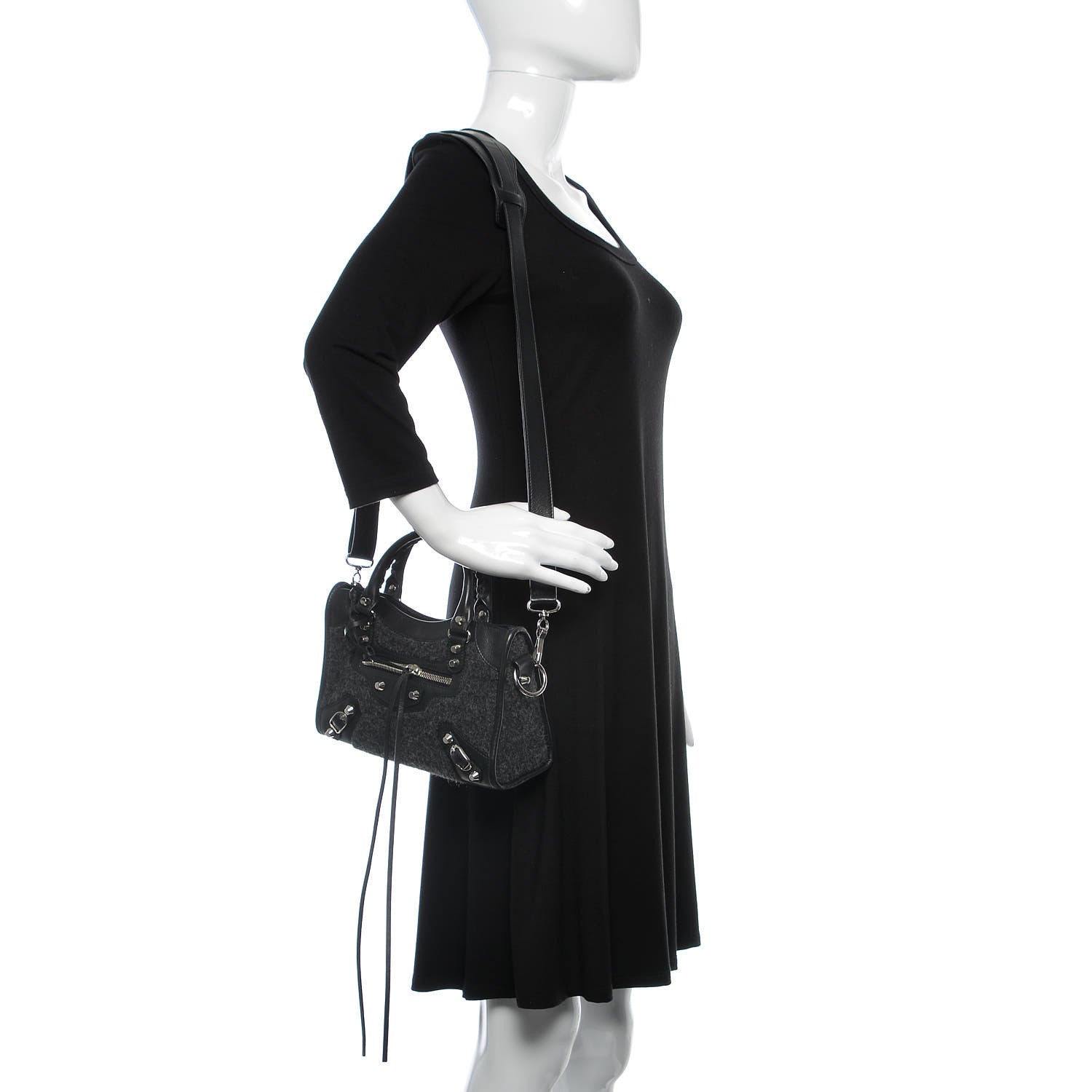 Balenciaga Alpaca Calfskin Classic Silver Hardware Mini City Black 2 of 15