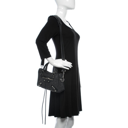 Balenciaga Alpaca Calfskin Classic Silver Hardware Mini City Black 2 of 15