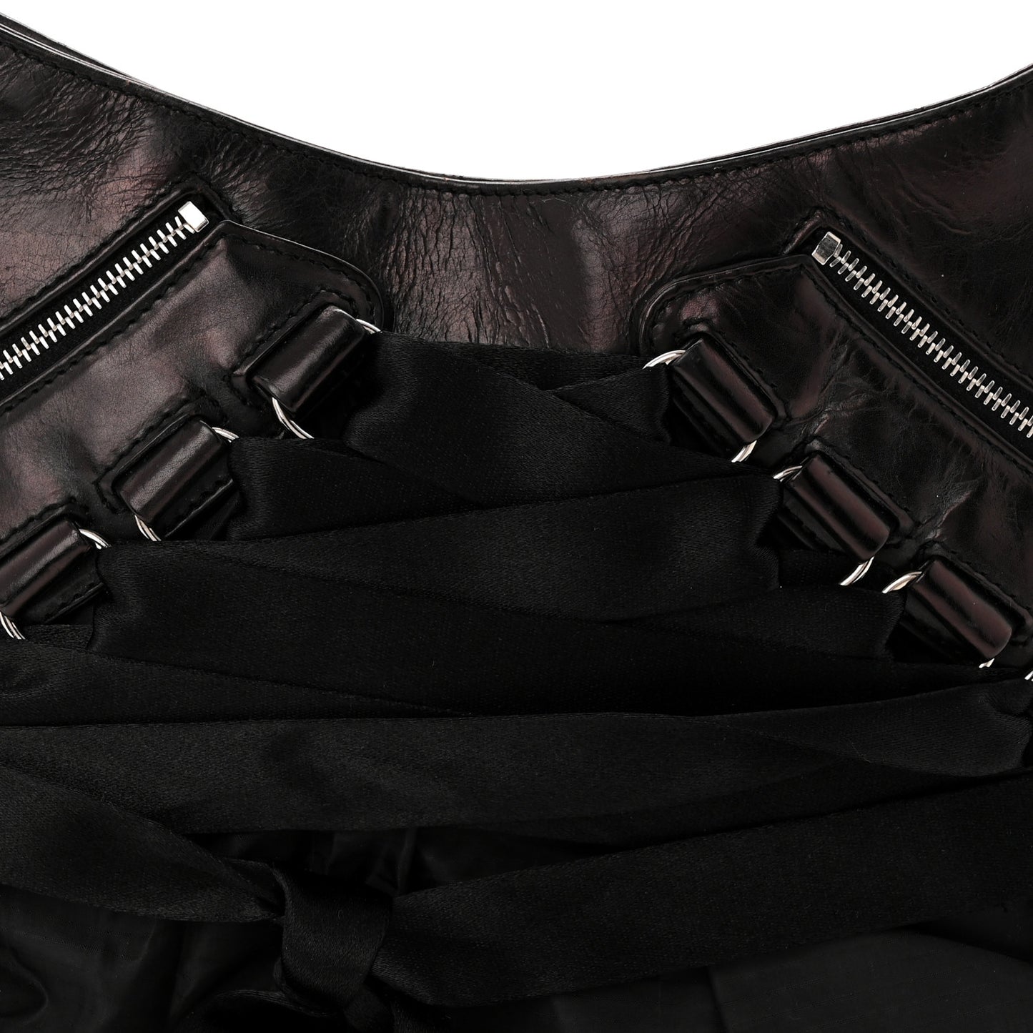 Satin Ballet Evening Bag Black