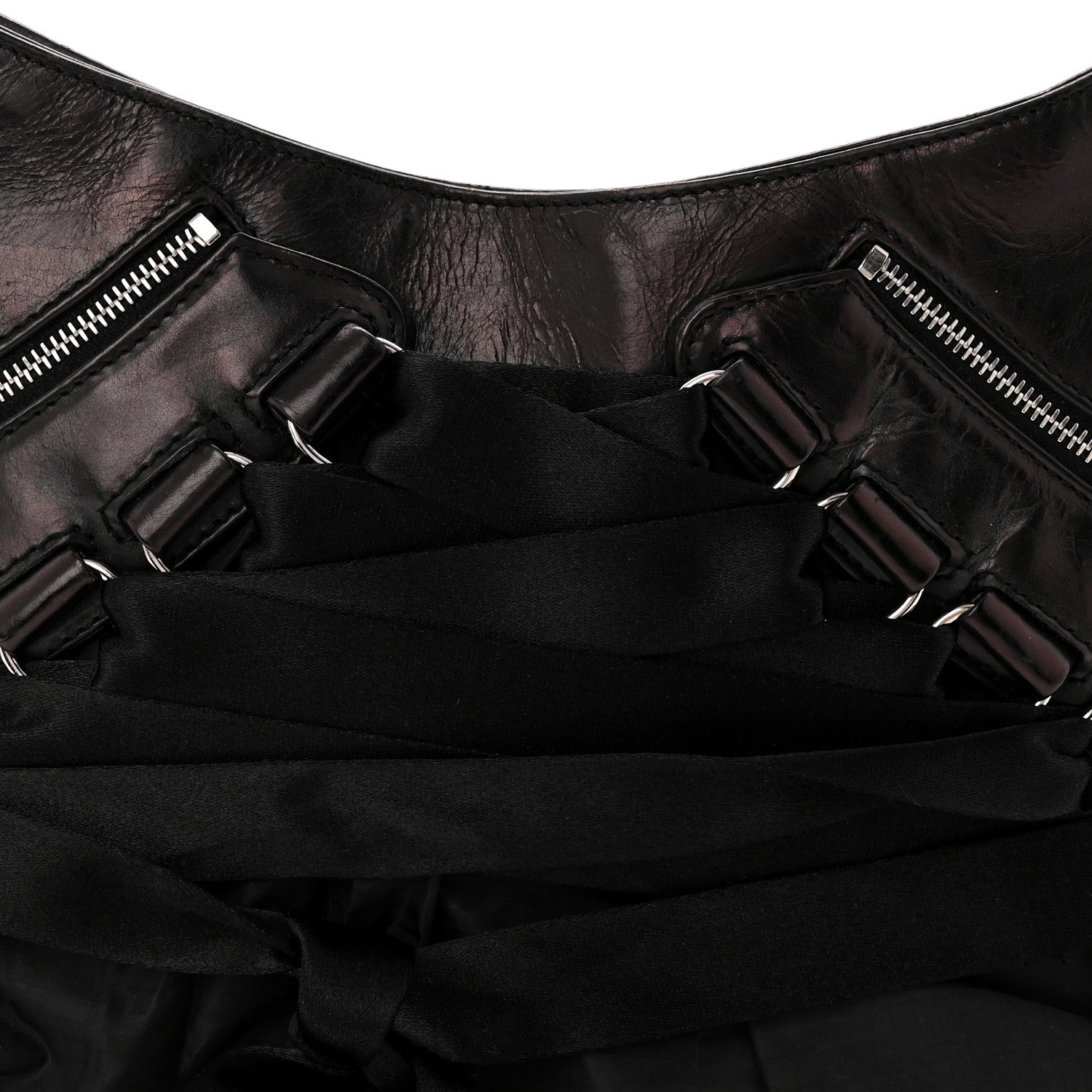 Christian Dior Satin Ballet Evening Bag Black 8 of 10