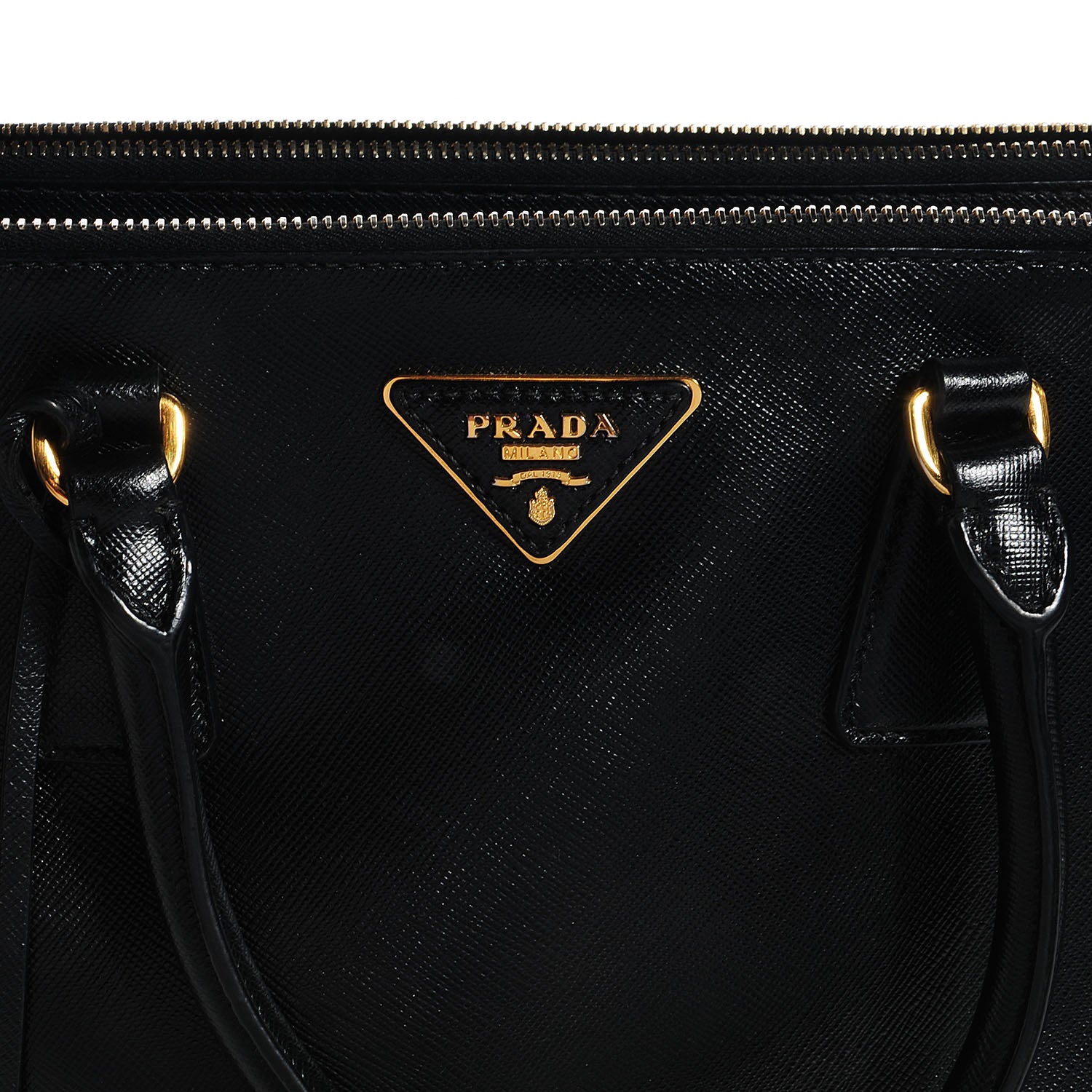 Prada Saffiano Lux Small Double Zip Tote Nero Black 5 of 11