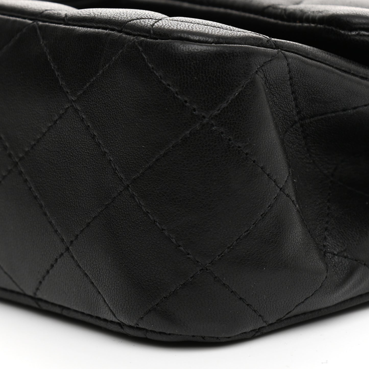 Lambskin Quilted Medium Double Flap Black