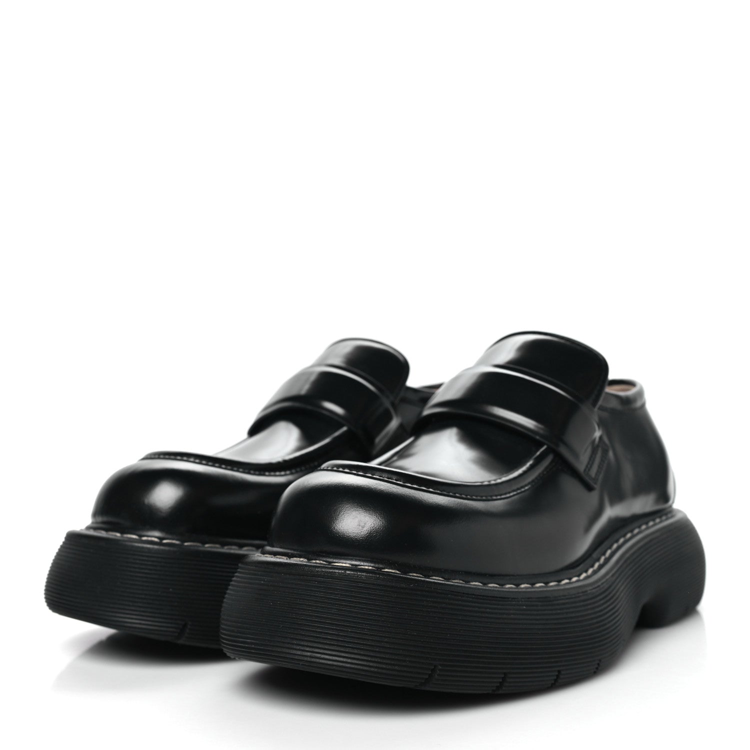 Bottega Veneta Brushed Calfskin Swell Loafers 39.5 Black 4 of 9
