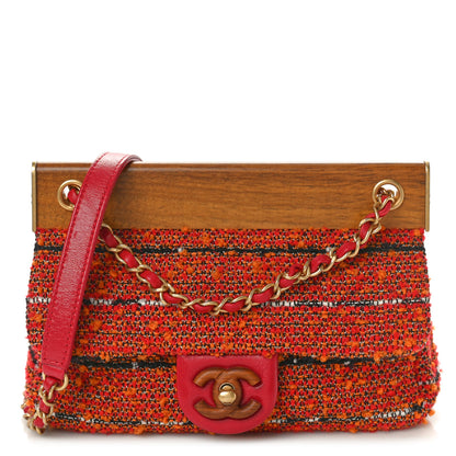 Chanel Tweed Knock On Wood Mini Flap Red 1 of 12