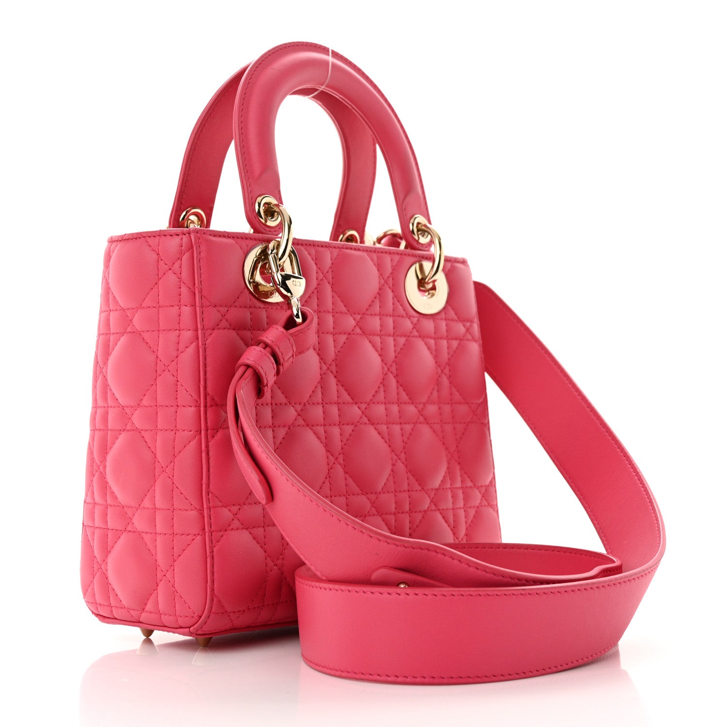 Christian Dior Lambskin Cannage Small My ABCDior Warm Fuchsia 2 of 11