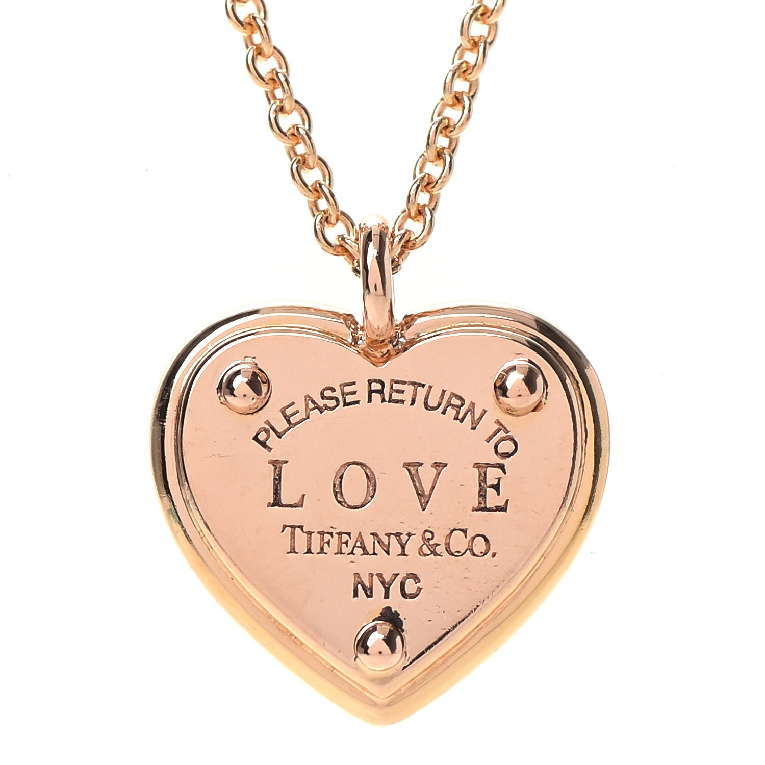 Tiffany 18K Rose Gold Return To Tiffany Love Heart Tag Key Necklace 4 of 6