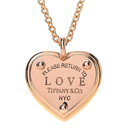 Tiffany 18K Rose Gold Return To Tiffany Love Heart Tag Key Necklace 4 of 6