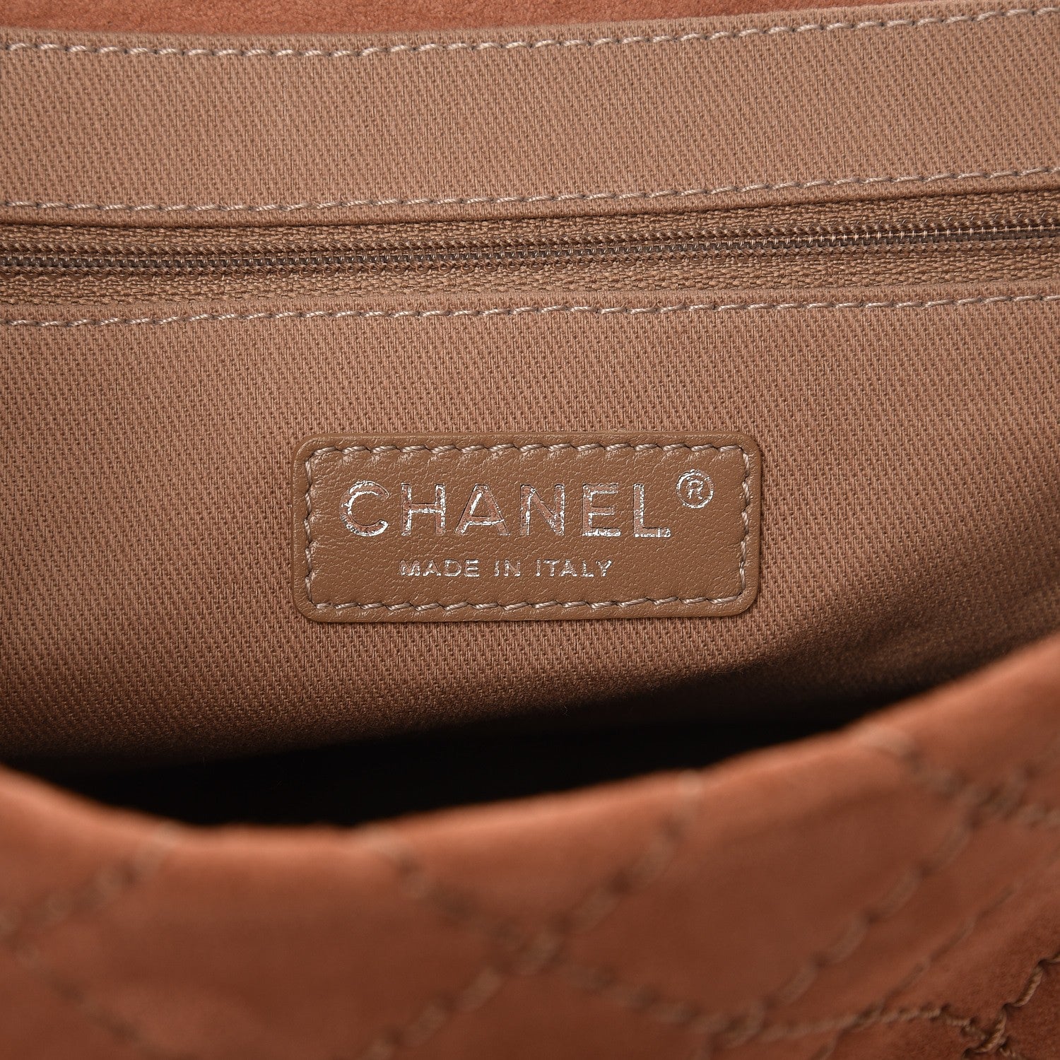 Chanel Suede Calfskin Stitch Flap Light Brown 6 of 10