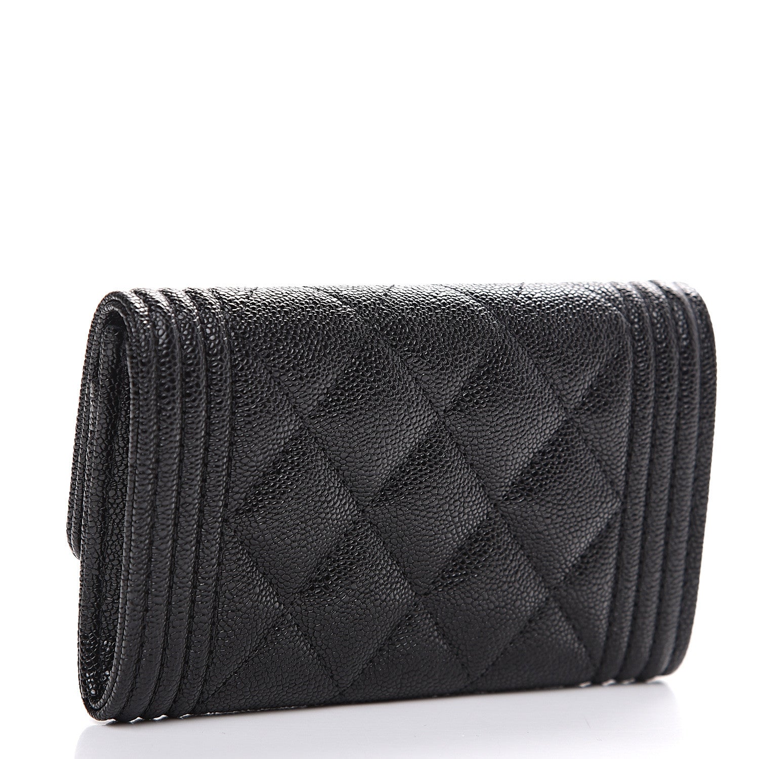 Chanel Caviar Quilted Boy Flap Card Holder Black 2 of 8