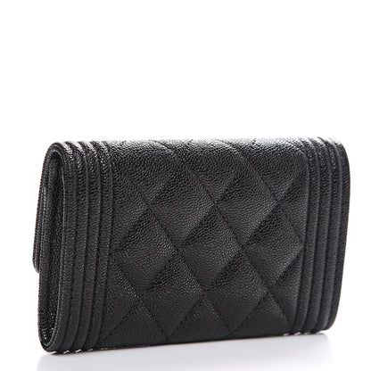 Chanel Caviar Quilted Boy Flap Card Holder Black 2 of 8