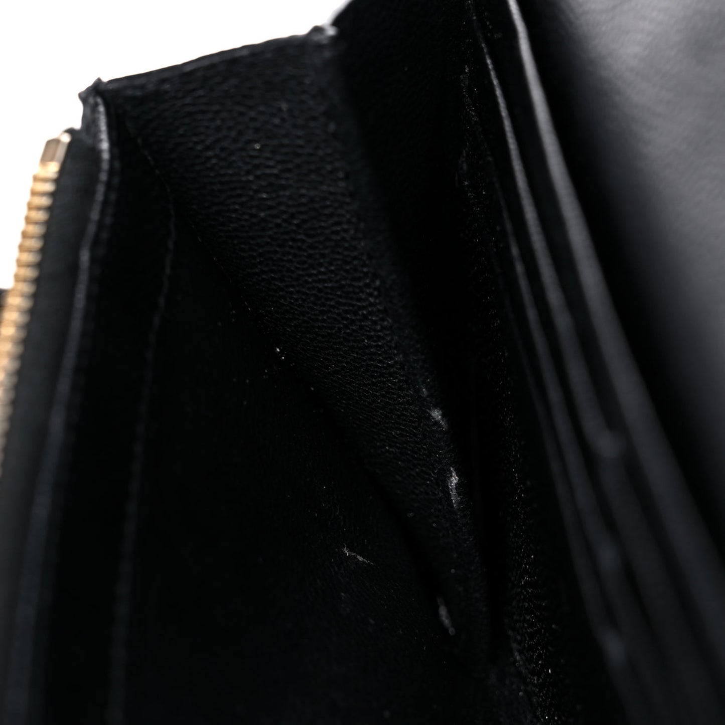 Grain De Poudre Matelasse Chevron Monogram Flap Wallet Black