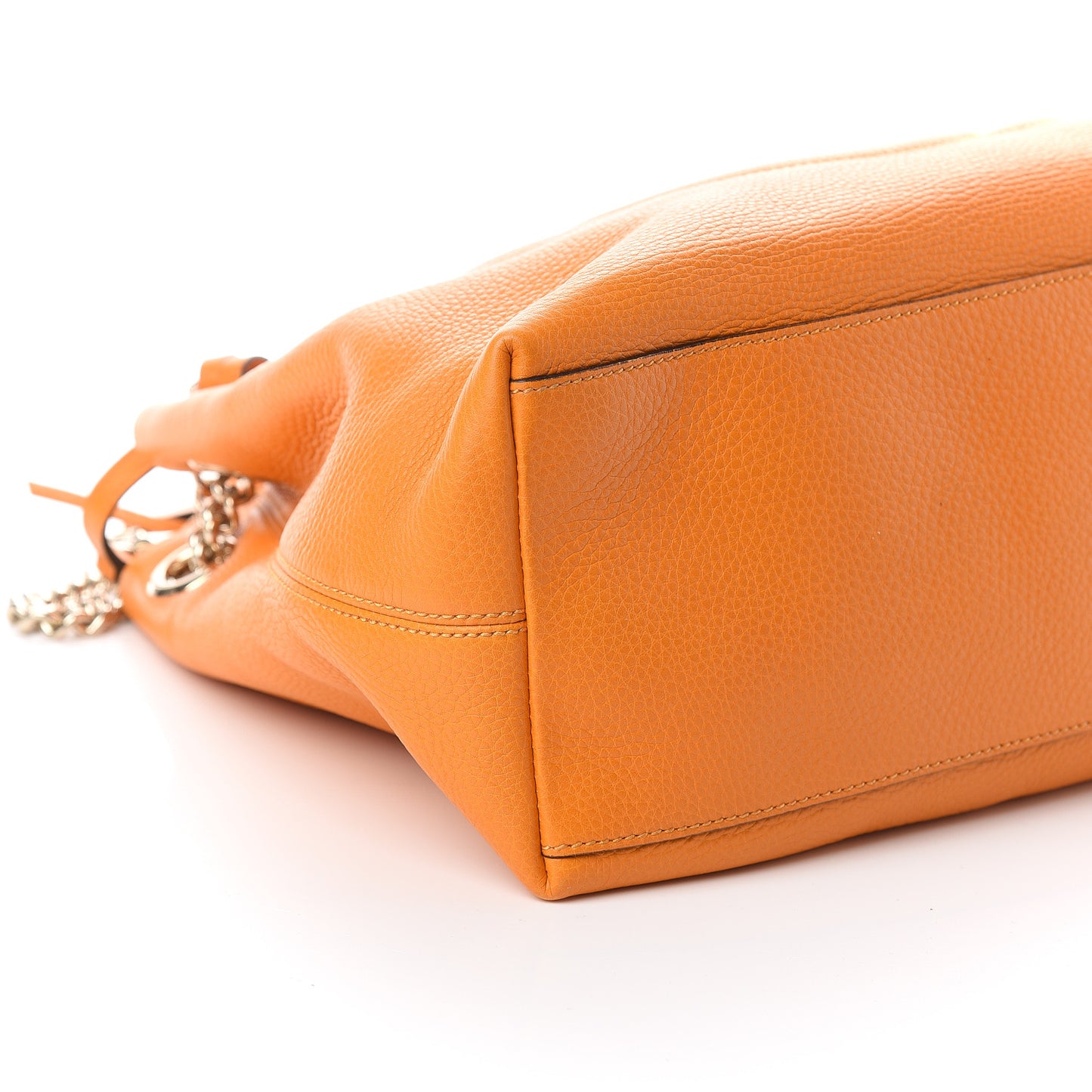 Pebbled Calfskin Medium Soho Chain Shoulder Bag Curcuma