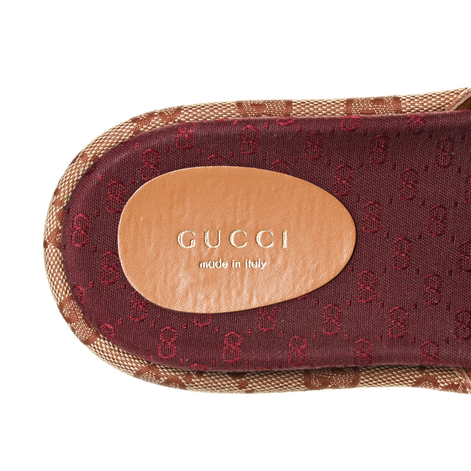 Gucci Canvas GG Monogram Angelina Platform Slide Sandals 36.5 Beige Ruggine 9 of 14