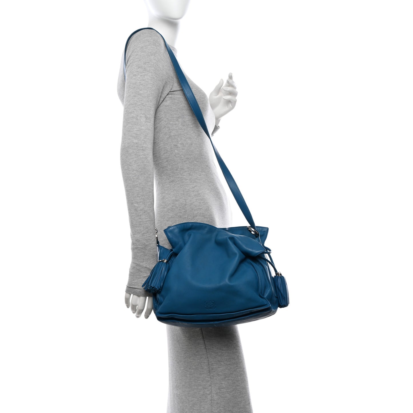 Calfskin Flamenco Shoulder Bag Turquoise