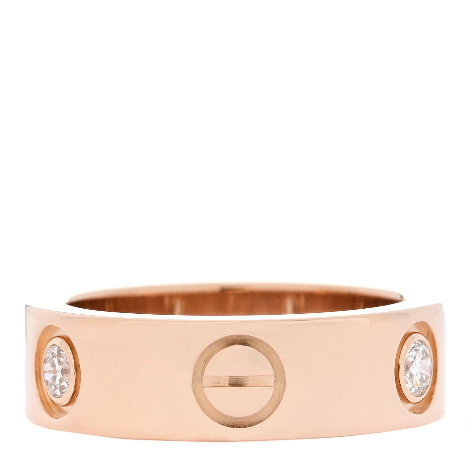 Cartier 18K Pink Gold 3 Diamond 5.5mm LOVE Ring 48 4.5 3 of 4