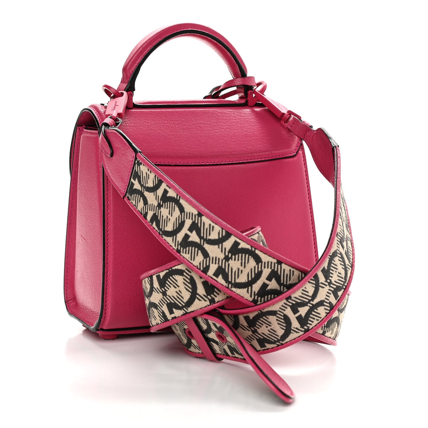 Calfskin The Piccolo Boxyz Top Handle Bag Pink