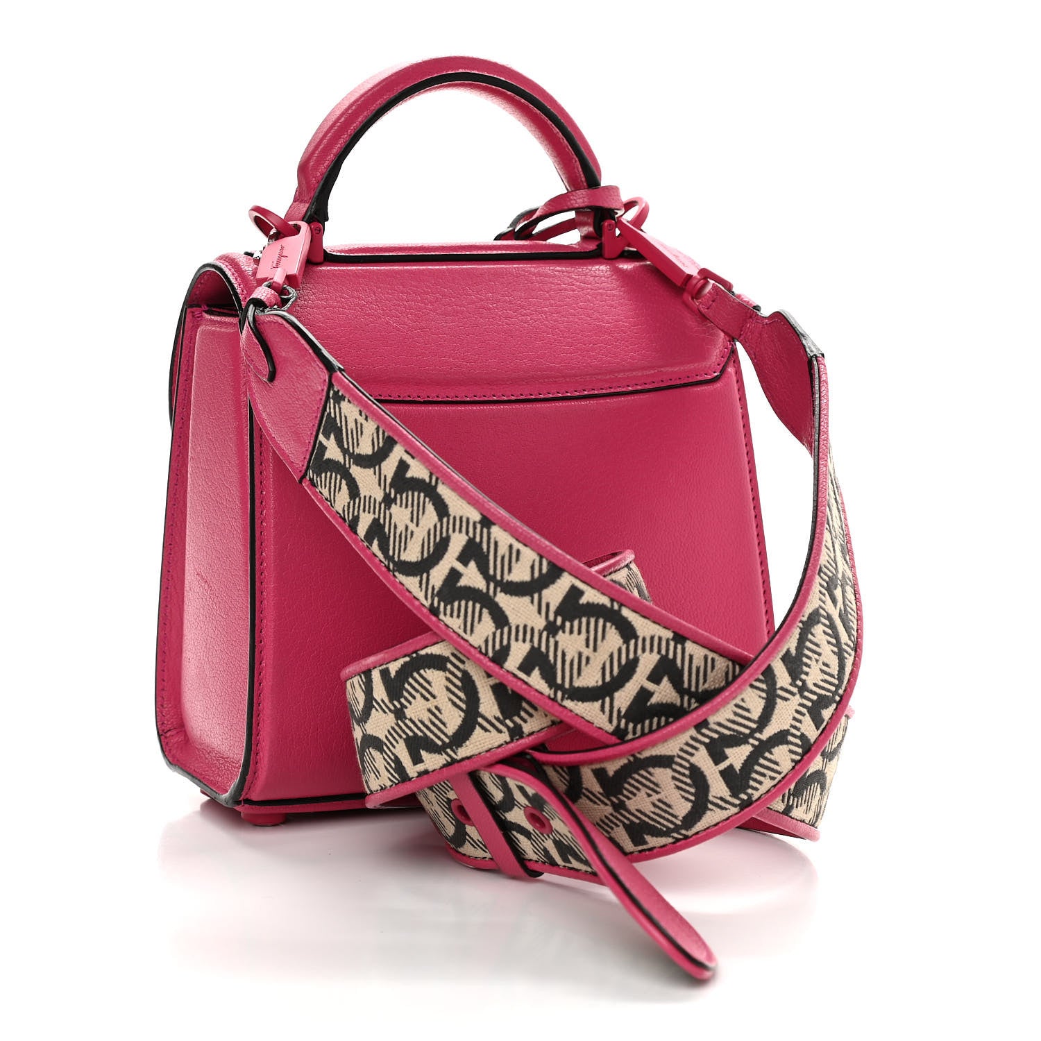 Salvatore Ferragamo Calfskin The Piccolo Boxyz Top Handle Bag Pink 3 of 13