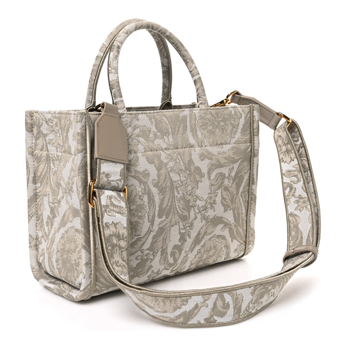 Versace Jacquard Barocco Small Athena Tote Beige 3 of 9