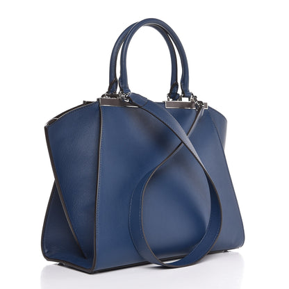 Fendi Vitello Dolce Shiny Nappa Petite 3Jours Tote Blue 3 of 7