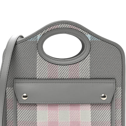 Burberry Calfskin Check Mini Pocket Bag Grey 5 of 9