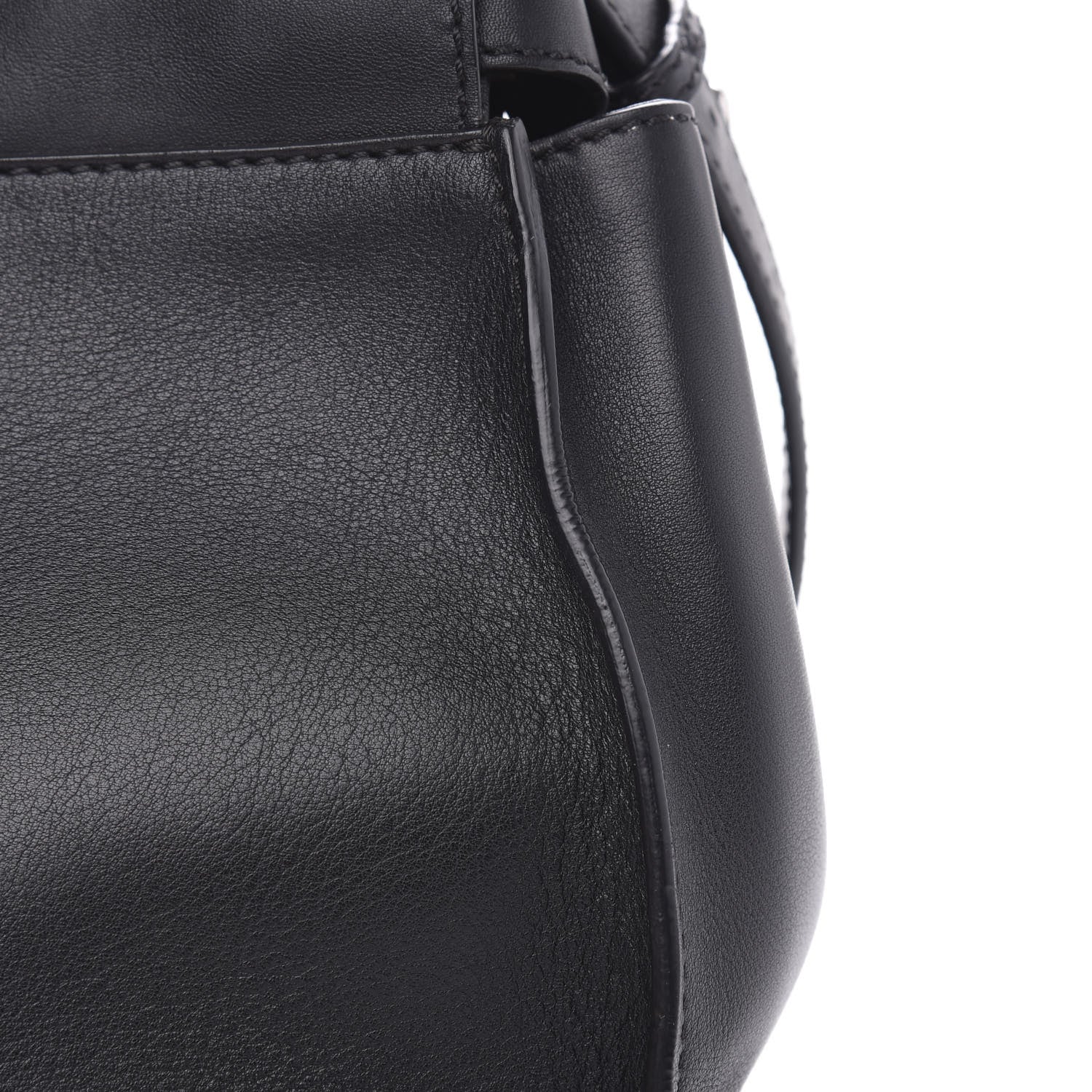 Fendi Vitello Dolce Shiny Nappa Plexglass Granite Medium Peekaboo Iconic Satchel Black 12 of 12