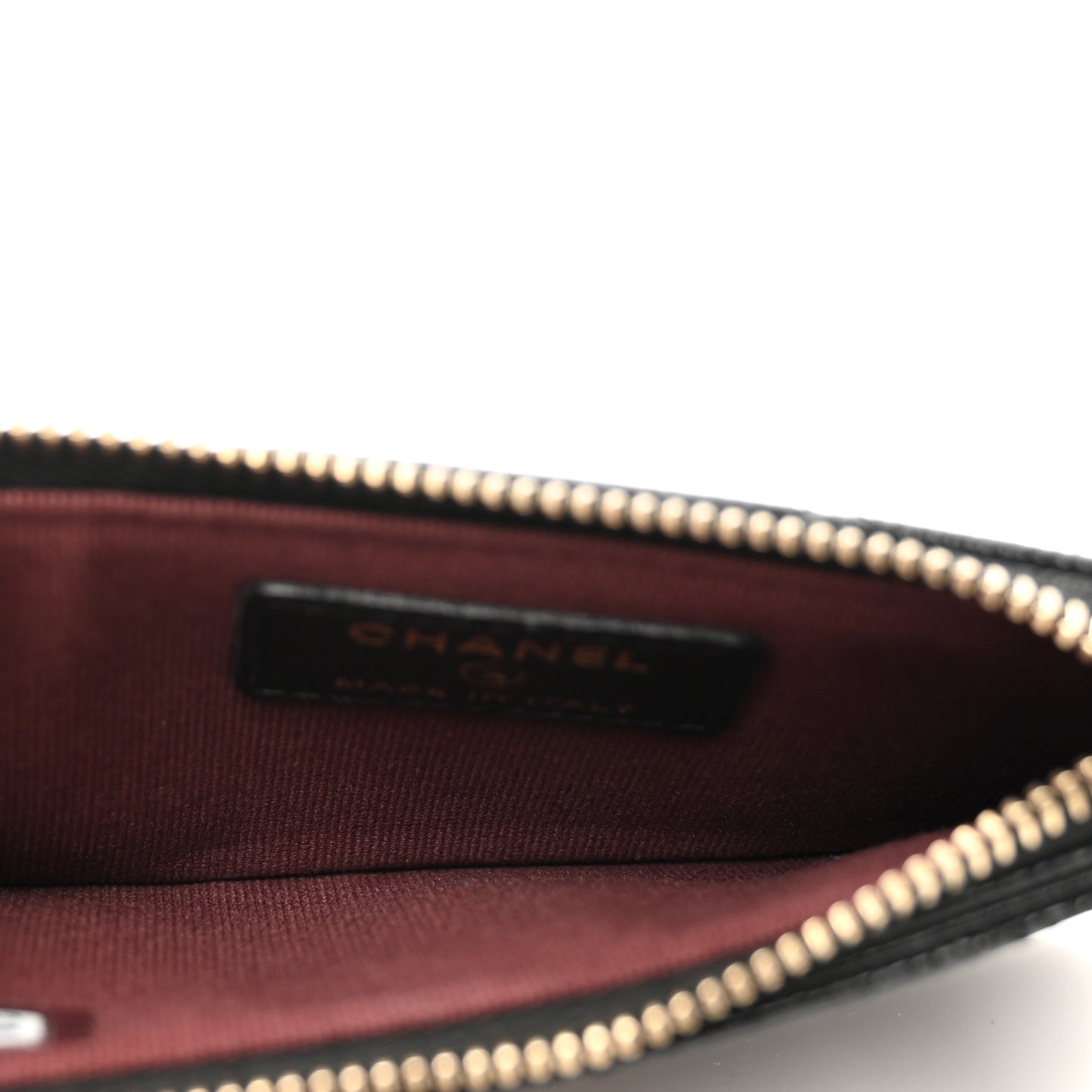 Caviar Quilted Flap Zip Card Holder Black