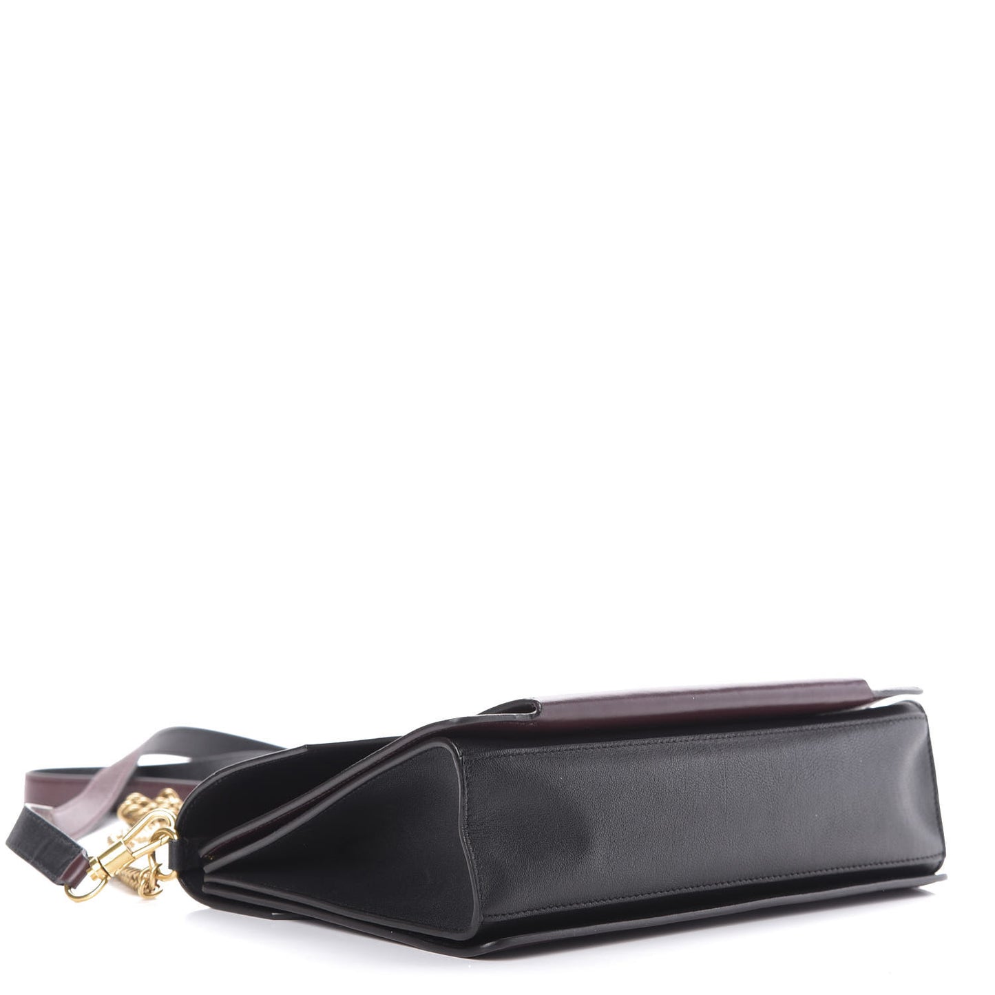 Crinkled Patent Calfskin Medium GV3 Flap Black Burgundy