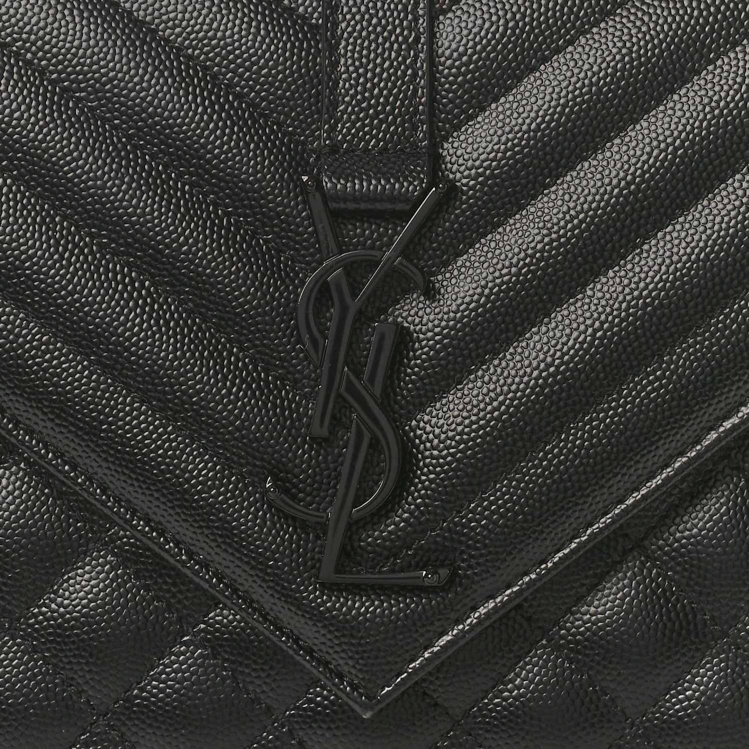 Saint Laurent Grain De Poudre Textured Mixed Matelasse Triquilt Medium Monogram Monochrome Satchel Black 7 of 9
