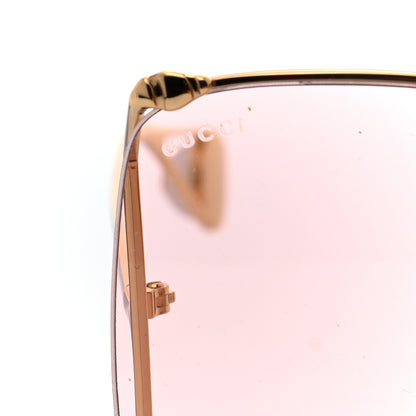 Gucci Metal Oversized Round Sunglasses GG0252S Gold Pink 7 of 7