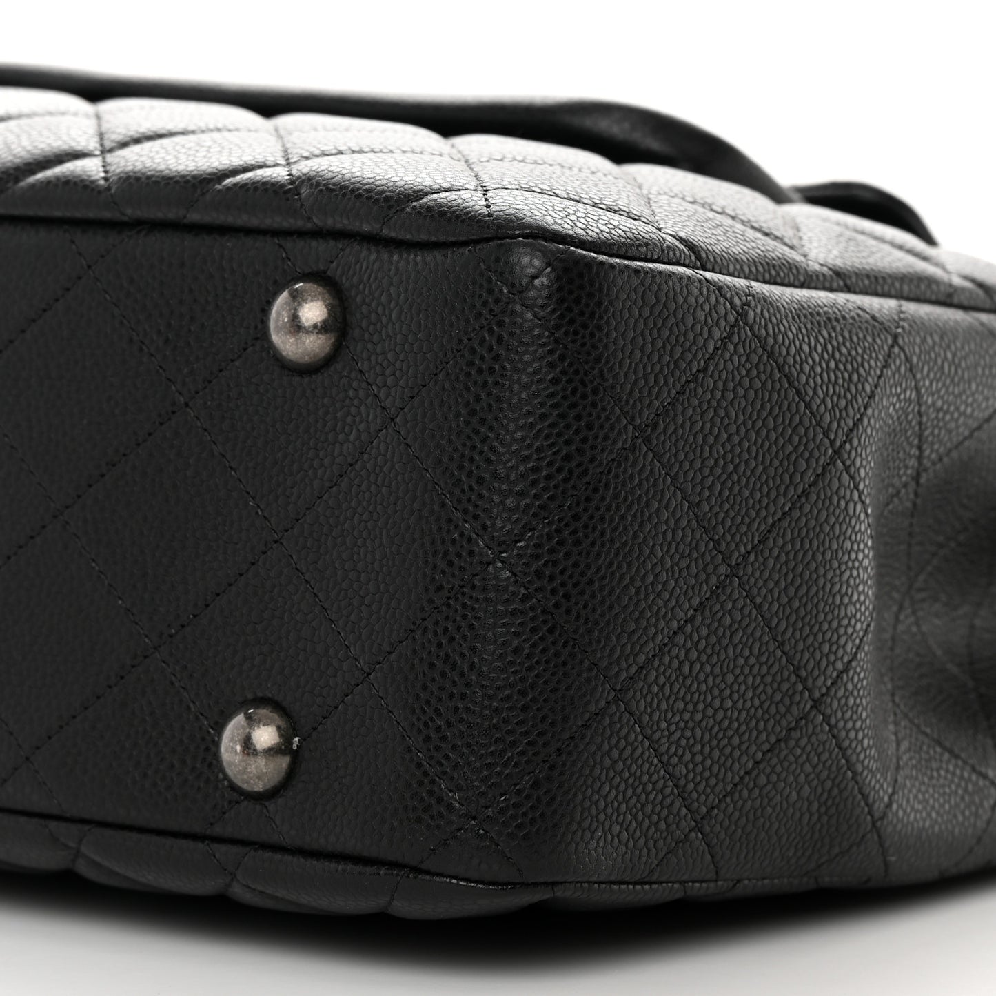 Caviar Quilted Flap Tote Black
