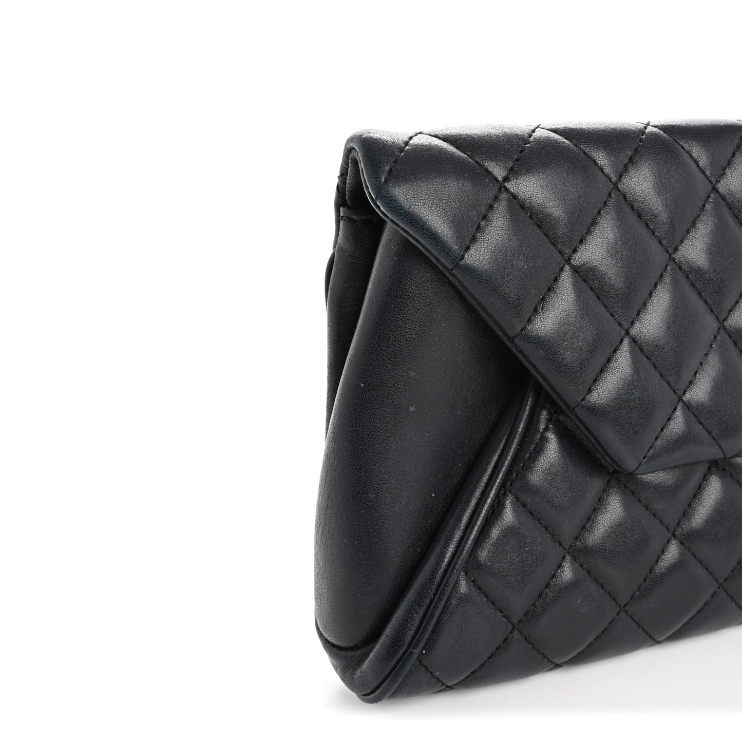 Lambskin Quilted Fold Up Again Clutch Dark Blue