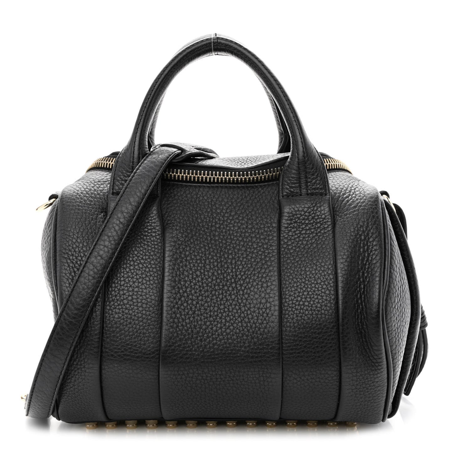 Pebbled Lambskin Mini Rockie Black Pale Gold Hardware