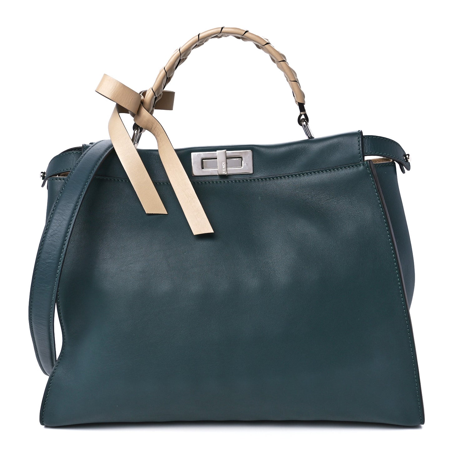 Vitello Seta Nappa Ribbon Large Peekaboo Iconic Satchel Tempesta Cuoio