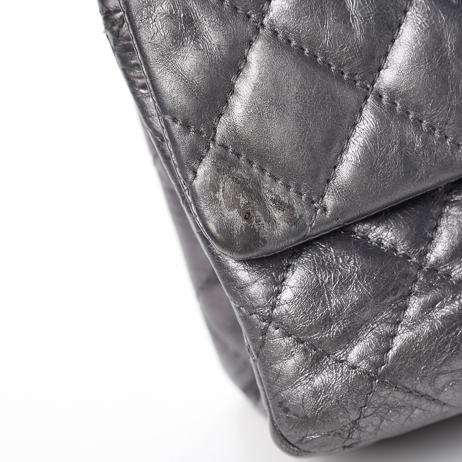 Chanel Metallic Aged Calfskin Quilted 2.55 Reissue 227 Flap Dark Silver 20 of 20
