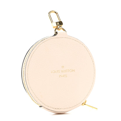 Louis Vuitton Calfskin Papillon BB Round Coin Purse Cream 3 of 6