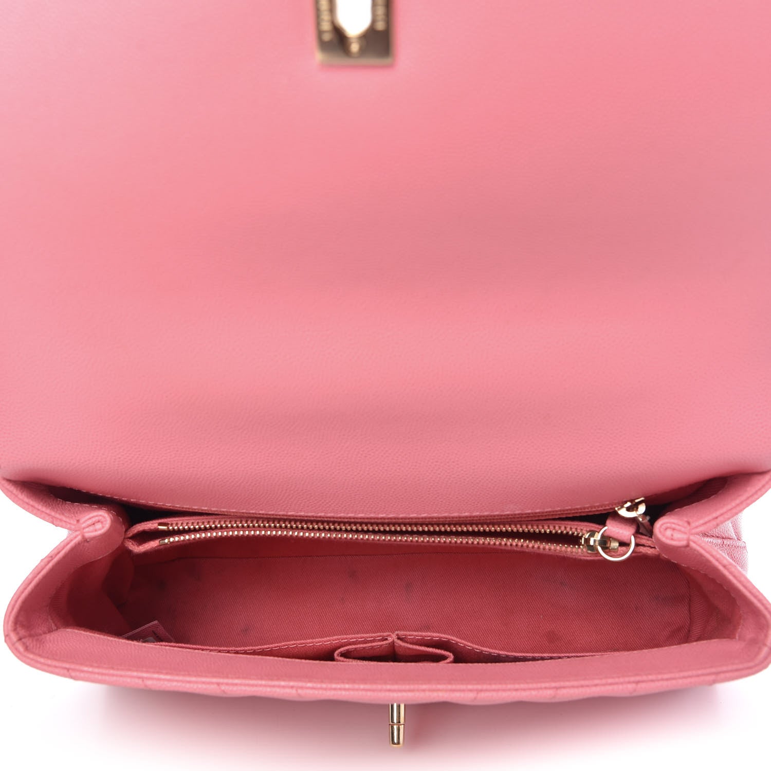 Chanel Caviar Chevron Quilted Small Coco Handle Flap Pink 5 of 9