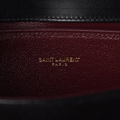 Saint Laurent Kid Scamosciato Smooth Calfskin Medium Classic Monogram Cassandra Top Handle Black Rouge Legion 6 of 10